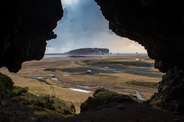 Dryholaus Cave Iceland, small dead end cave in the hill on the Dyrholavegur road. - 142506246