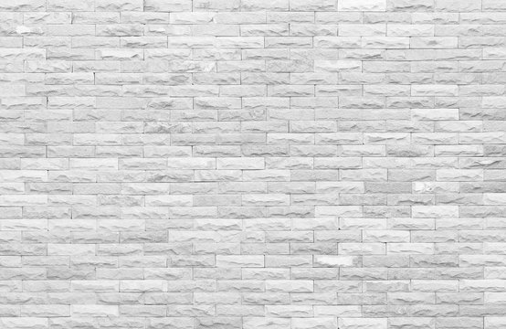 Fototapeta Modern white grey wall texture background. Marble light gray block brick for interior and exterior decoration or design.