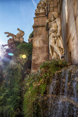 Detail from Cascada in Park De La Ciutadell - sunny day in Barcelona, Spain © katarzynapracuch