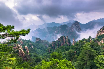 Vlies Fototapete Huang Shan Huangshan, China - 29. Juli 2014: Gipfel der gelben Berge