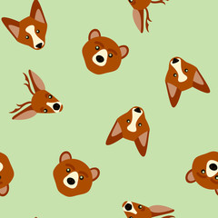 Naklejka premium Vector seamless pattern of color animals