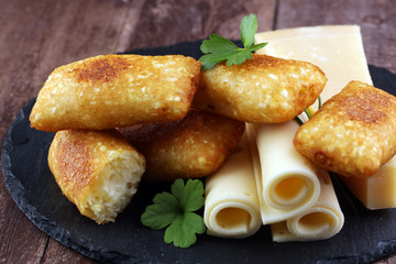 Homemade potato croquettes with parmesan and chives, nice and simple, but delicious light food