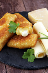 Homemade potato croquettes with parmesan and chives, nice and simple, but delicious light food