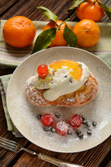 fried cream puffs with ricotta and candied fruit - traditional Sicilian sweet