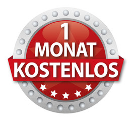 Button 1 Monat kostenlos, rot