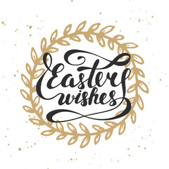 Fototapeta na wymiar Easter wishes vector typography design elements for greeting cards, invitation, decoration, prints and posters.