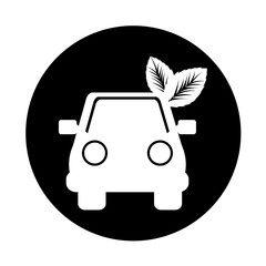car with leafs icon vector illustration design