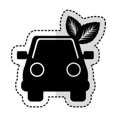 car with leafs icon vector illustration design
