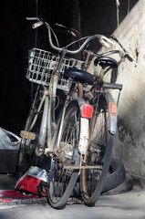 Bicycles at the house on the island of Sri Lanka.