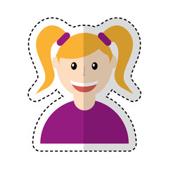 little girl character icon vector illustration design