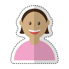 cute woman avatar character vector illustration design
