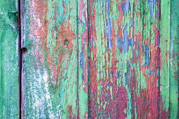 background old wooden boards painted in different colors