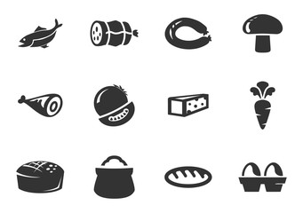 Farm products icons set