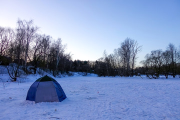 Tent on snow