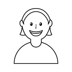 cute woman avatar character vector illustration design