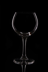 A glass on a black background