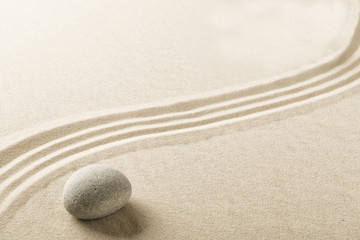 Fototapeta na wymiar harmony and spirituality background, Zen meditation garden with stone and sand. ..