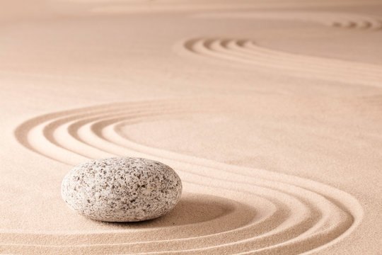 spiritual meditation zen garden, a concept for relaxation concentration harmony balance and simplicity. Holistic tao buddhism or spa wellness treatment..