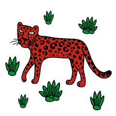 illustration of leopard, graphic vector animal