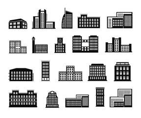 Buildings set of vector illustrations