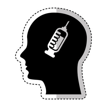 human profile with injectio vector illustration design
