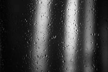 Drops of rain on glass