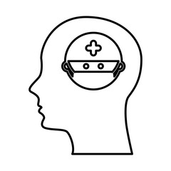 human profile with surgeon vector illustration design