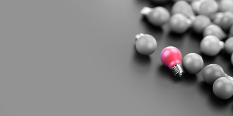 Infinite bulbs background, 3d rendering