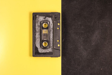 Old grunge cassette in the style of pop art