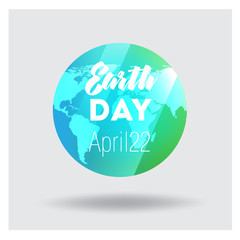 Vector Low Poly April 22 Earth Day Banner
