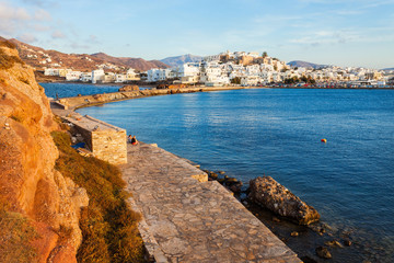 Naxos island aerial view