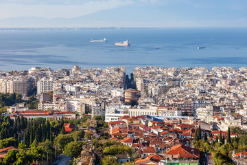 Fototapeta premium Thessaloniki aerial panoramic view