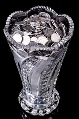 Vase with coins 