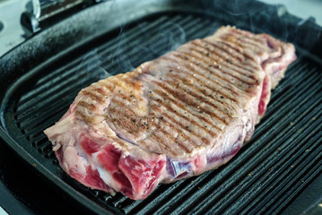 chef making steak