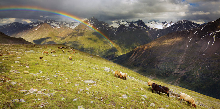 Rainbow in Ötztal Alps