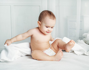 baby with a towel