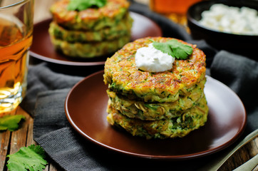 zucchini ricotta cilantro fritters