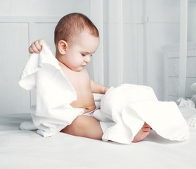 baby with a towel