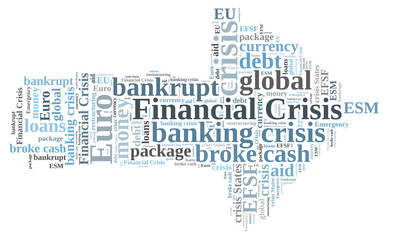 Fototapeta na wymiar Financial crisis word cloud