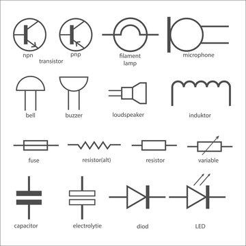 Electric circuit symbols.