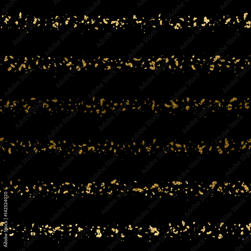 Leinwandbilder abstract gold texture seamless pattern on the black. striped curve shape simple background.