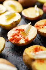 Potatoes with butter and ground red pepper