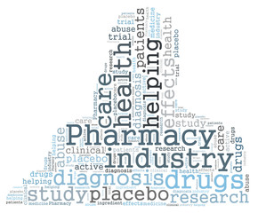 Obraz premium Pharmacy industry word cloud