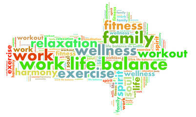 work life balance shaped as a arrow to the right