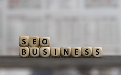 SEO Business word built with wooden letters