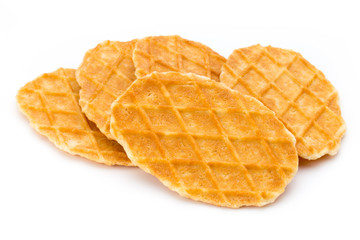 Sweet waffle on the white background.