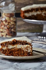 Slice of carrot cake 