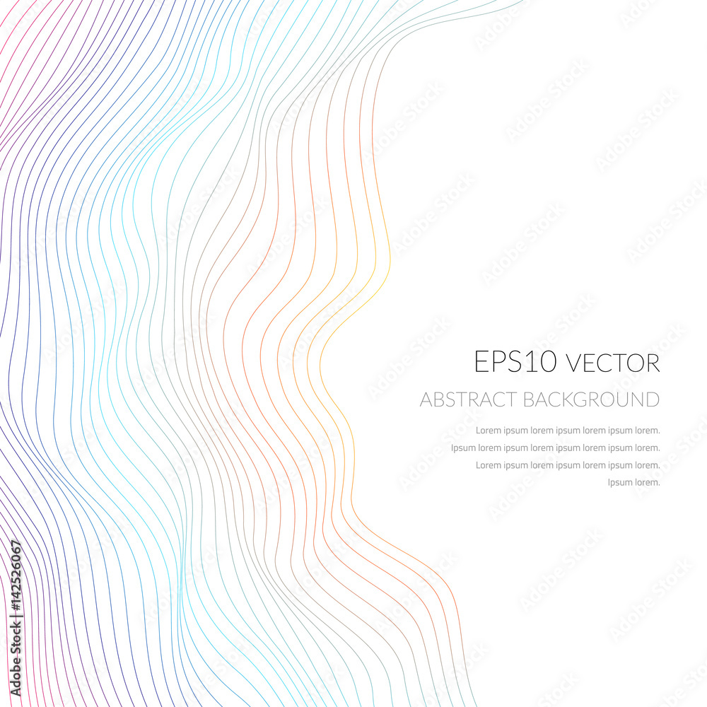 Poster abstract pattern of a plurality of distorted lines and shapes.