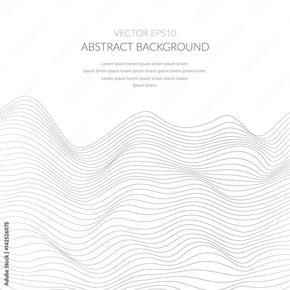 Poster abstract pattern of a plurality of distorted lines and shapes.