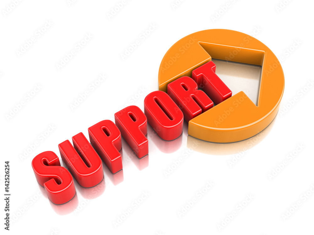 Aufkleber word support. image with clipping path